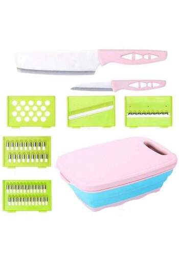 SIKS ® 3-in-1 Chopper With Strainers And Accessories, Pink/blue