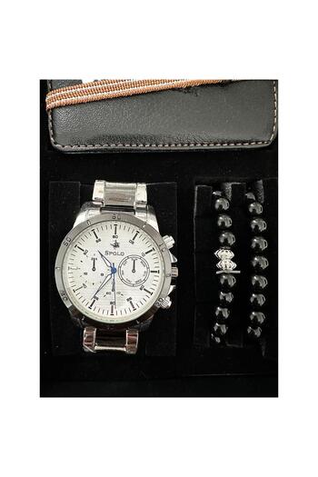 Polo Father's Day Special Men's Watch Wallet Prayer Beads Bracelet Set