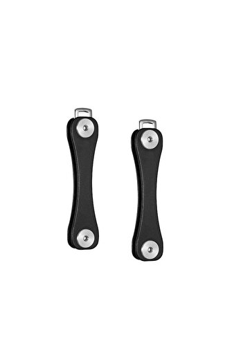 Globalport Retail Set of 2 Keychain Key Organizers, 2-8 keys, Aluminum, Black, 9 cm