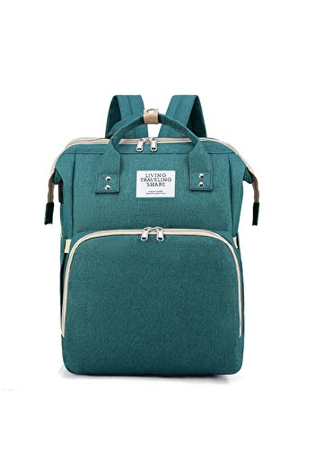 ZEQAS 3in1 Waterproof Backpack with Foldable Crib & Diaper Changing Area, Thermal Insulation, Green