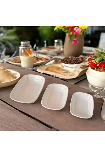 BARITCIOGLU Mezelik Presentation Breakfast Snack Bowl Set of 3 Boat Plates