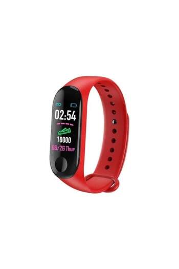 SIKS ® fitness bracelet, heart rate measurement and other body functions, USB, Bluetooth, red color