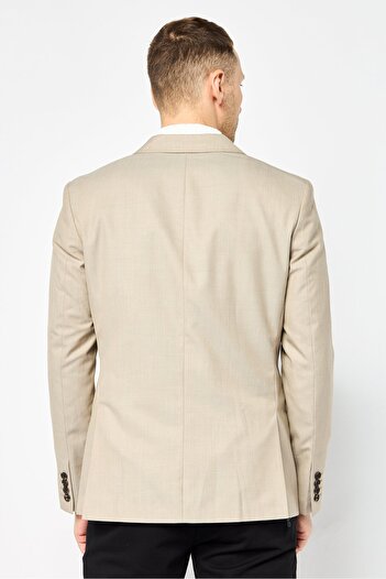 Tommy Hilfiger Men Tailored Fit Plain Semi Formal Blazer, Tan