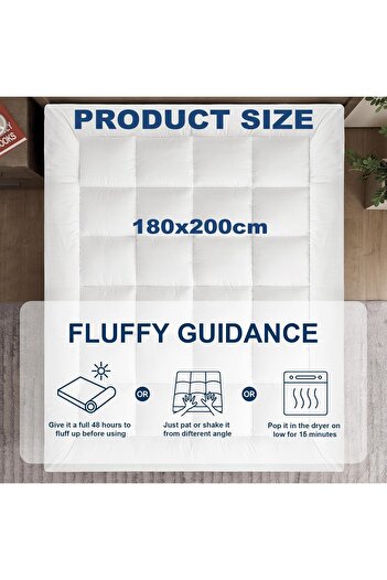 Rainbow Mattress Topper Fluffy & Extra Thick Fibersheet Hotel Bed Supersoft Breathable Brushed Fabric Pad