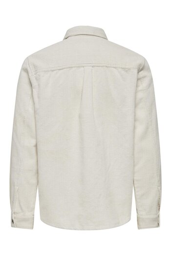 Only & Sons Onssanson Cord Overshirt Men's White Shirt - 22030732