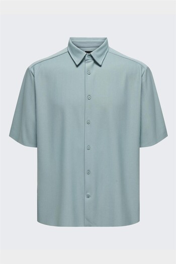 Only & Sons Onsboyy Life Rlx Recy Pleated Ss Shirt Men's Tourmaline Kk Shirt - 22025032