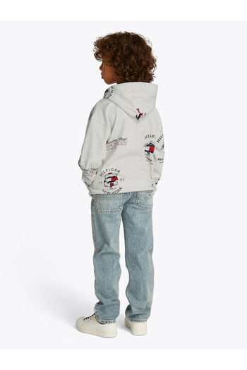 Tommy Hilfiger Boys Snow White Heather All Over Print Hoodie