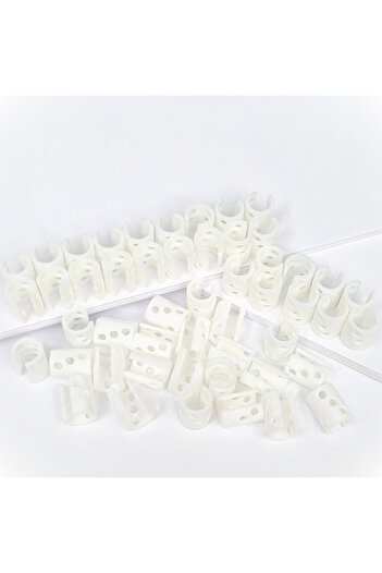 ZLBoutique Set 50 Hair Rings White + Applicator, PLA Biodegradable, Model cu Cercuri, 1cm x 0.6 cm