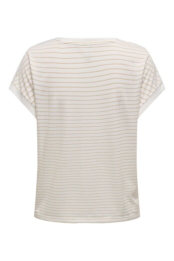 ONLY Onlkarla S/S V-Neck Glitter Top Jrs Women's White T-Shirt - 15343323