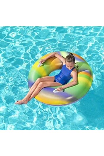 BESTWAY Inflatable Rainbow Ring with Handles Ø119 cm - Bestway