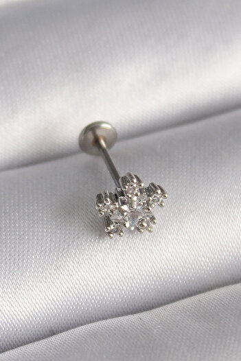 Skygo 316L Steel Silver Color Zircon Stone Star Model Tragus Piercing - Tj-Pr1341