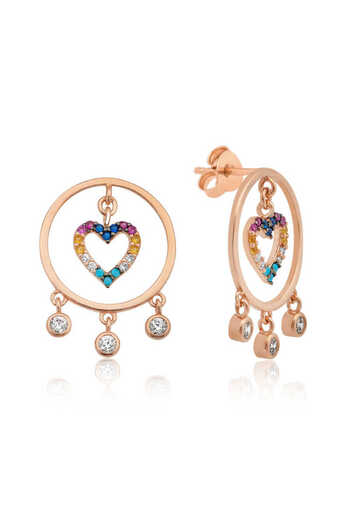 norsary Silver Heart Hoop Earrings