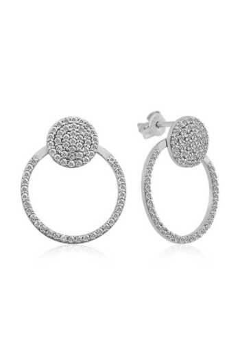 norsary Silver White Hoop Earrings