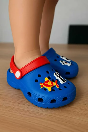 AkınalBella Boy's Slippers and Sandals with Blue Toy Figure Pool Sea Beach Home Nursery Sea Slippers and Sandals