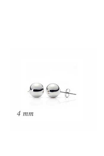 norsary Silver Ball Earrings - 4 mm