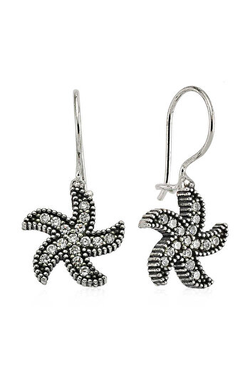 norsary Silver Starfish Dangle Earrings