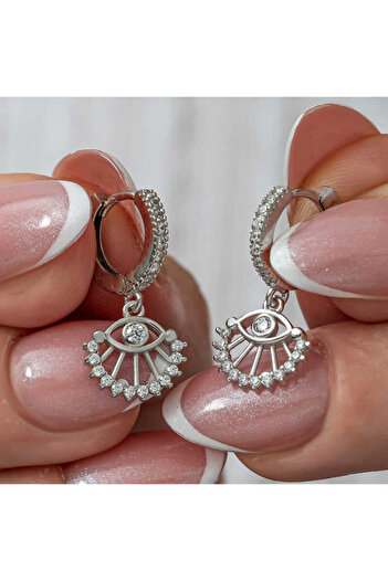 norsary Silver Dangle Eye Women's Earrings