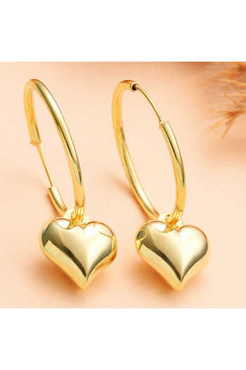 norsary Silver Gold Heart Dangle Women's Earrings