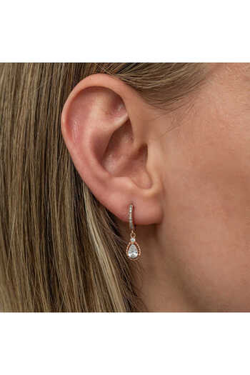 norsary Silver Dangle Rose Drop Women's Earrings