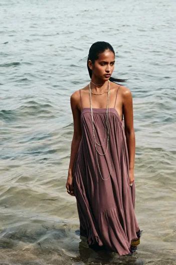 Pull & Bear Midi dress with ruffled hem