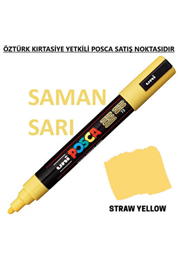 Uni Posca Straw Yellow Marker Pc-5M (1.8-2.5mm) Poska Pc5M Pc - 5m