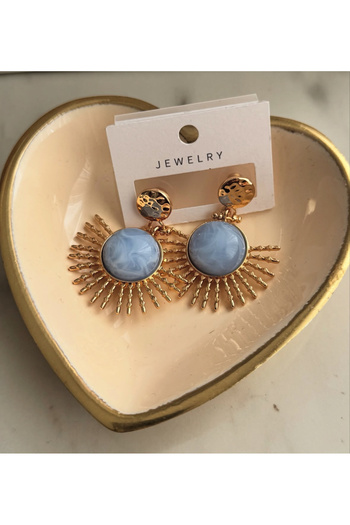 Butik Sun Earrings with Blue Color