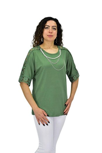 Caftan Γυναικεία κοντομάνικη εμπριμέ μπλούζα BGL-ST04708