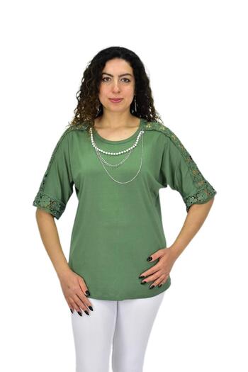 Caftan Γυναικεία κοντομάνικη εμπριμέ μπλούζα BGL-ST04708