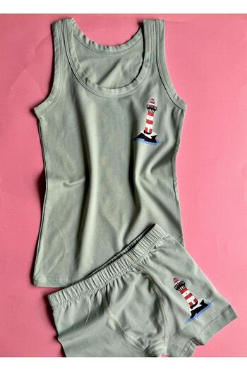 VicTroy Seaboy |   2-Piece Cotton Sailor Boy Model, Singlet and Shorts Set (4 Pieces) 10E27-28