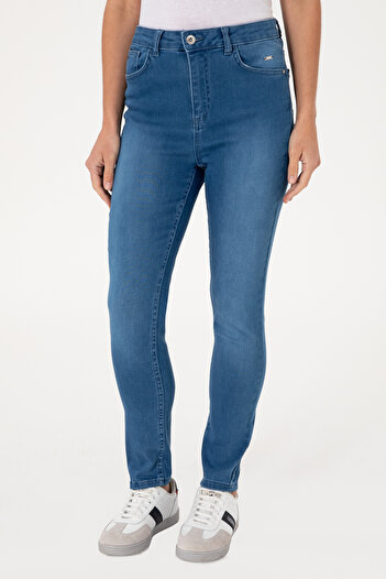 U.S. Polo Assn. Women's Light Blue Skinny High Waist Fit Jean Pants 50297559-Dn0021