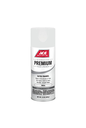 ACE Premium Satin Enamel Spray Paint White 12oz