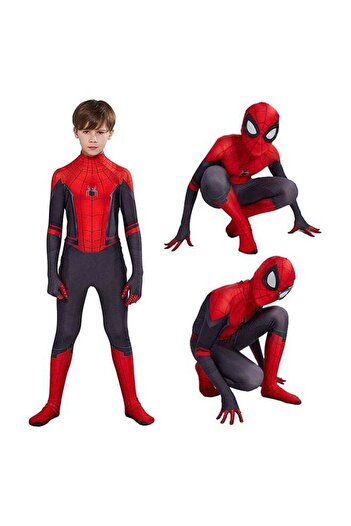 fulina Spiderman Superhero Costume with zipper closure,headwear and dresses,115cm,for kids 3+
