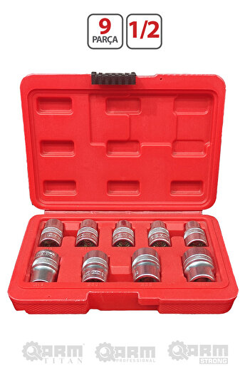 ARM TİTAN 1/2 9 Piece E-Set Short Socket Set