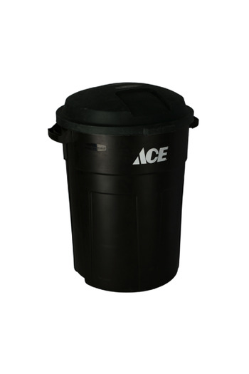 ACE Big Trash Can with Lid Black 32gal