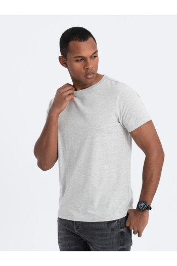 OMBRE Pánské bavlněné tričko klasické BASIC - šedé V3 OM-TSBS-0146 M