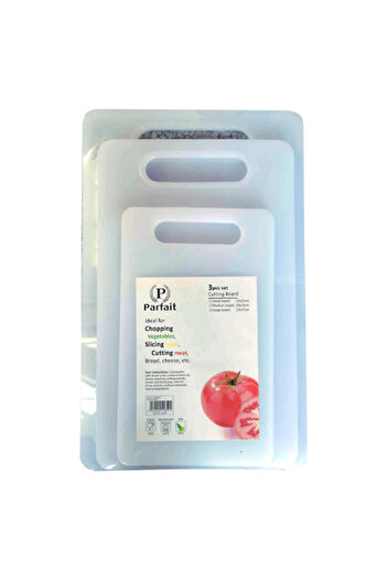 Parfait 3-Piece Dishwasher Safe BPA-Free Durable Cutting Board White