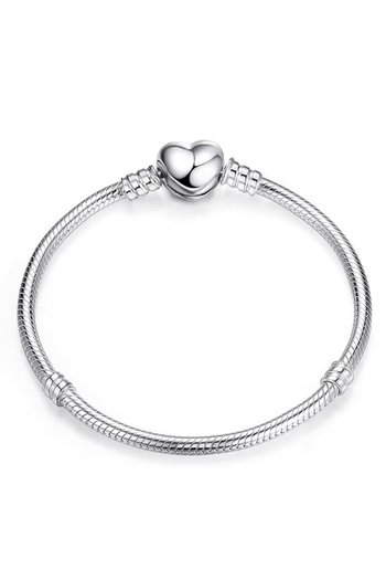 delis Bratara pentru talismane/charmuri argint 925, JW1137, model inima, placata cu rodiu
