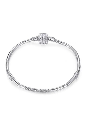 delis Bratara pentru talismane/charmuri argint 925, JW1136, model clasic cu pietre, placata cu rodiu