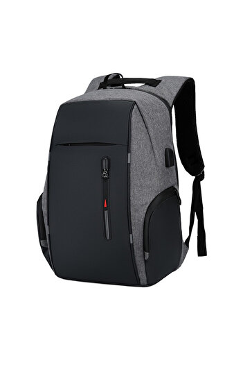 delis Matteo GT1477 men's backpack, multifunctional, laptop, with USB port, gray