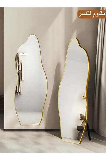 Taimi Large Elegant Shatterproof Mirror 165x60cm-full Length Mirror With Gold Metal Frame And Back Stand
