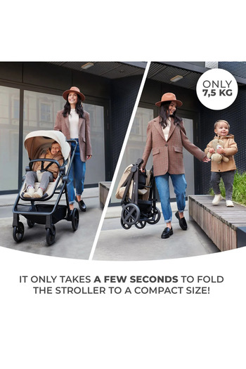 Kinderkraft KINDERKRAFT NEWLY STROLLER, 3 IN 1, BEIGE
