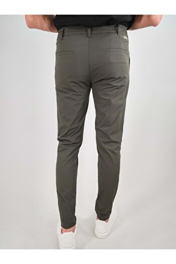 Olivia GENİE MAN YAN CEP BELİ LASTİKLİ İNCE JOGGER PANTOLON Haki