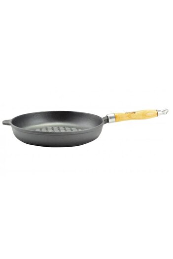 Perfect Home Cast iron frying pan with wooden handle, 24 cm,