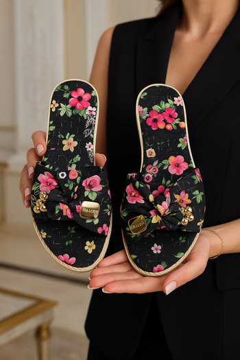 Lurji Teddy Bear Buckle Daily Stylish Summer Comfortable Home Out Dowry Bundle Women's Slippers
