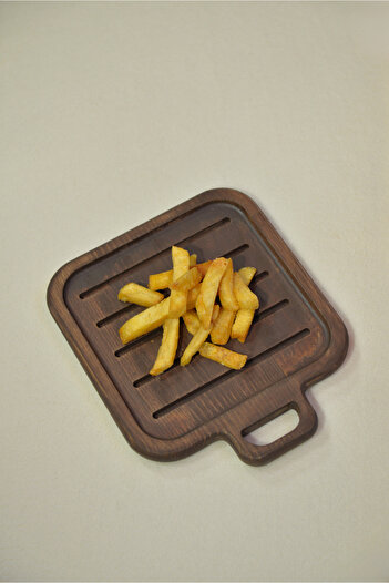 fam wood art Wooden Striped Square Frying Plate
