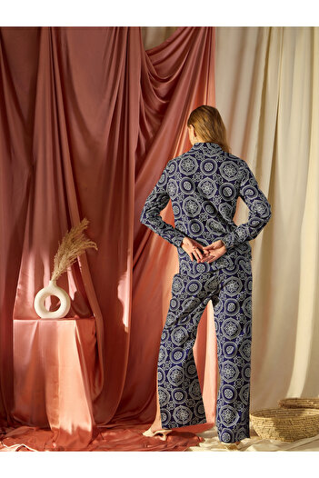 Kassually By Styli All Over Print Shirt and Side Slit Detail Pants Co-Ords