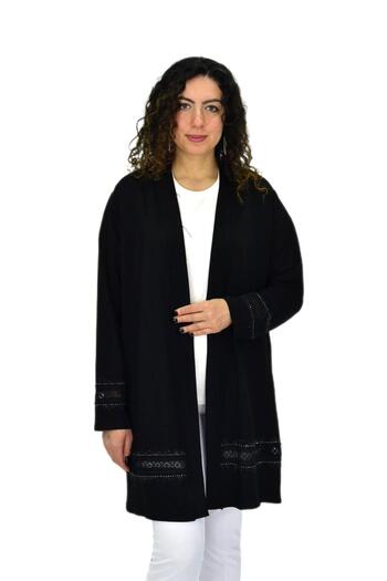 wearon tekstil Women's Black Lycra Viscose Cardigan Bgl-St04678