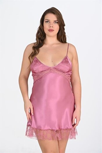 ALFA AKSESUAR 03 Plus Size Dried Rose Nightgown