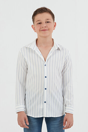 Fulla Moda Striped Buttoned Camisole Boy's Shirt