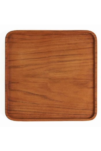 Parfait Elegant and Durable Bamboo Fibre Square Dining Plate Brown 29cm